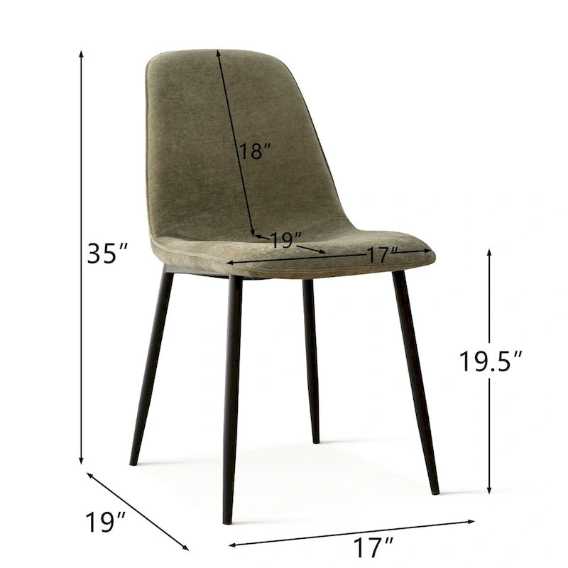 Chaise d'appoint rembourrée (ensemble de 4)