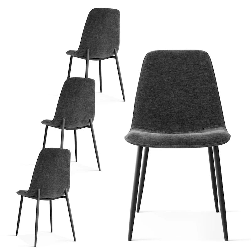 Chaise d'appoint rembourrée (ensemble de 4)