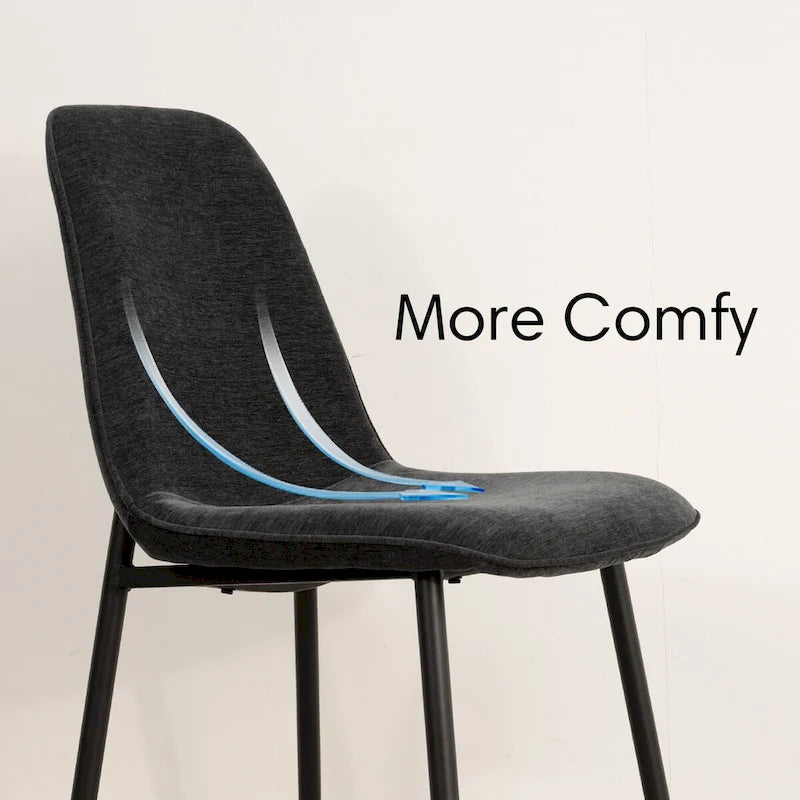 Chaise d'appoint rembourrée (ensemble de 4)