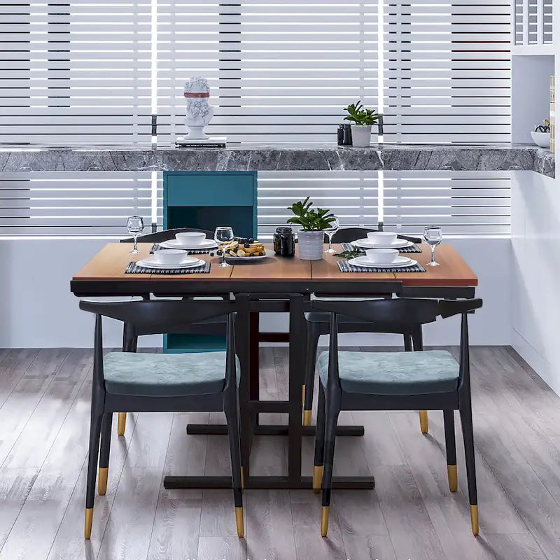 Table transformable en bois massif / Étagère convertible pour petits espaces / Présentoir multifonctionnel