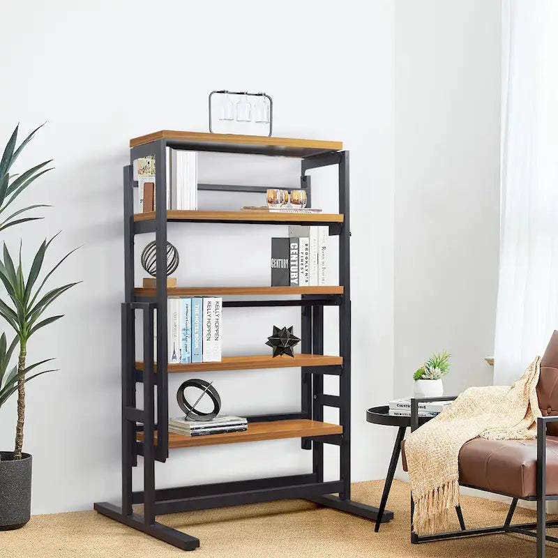 Table transformable en bois massif / Étagère convertible pour petits espaces / Présentoir multifonctionnel