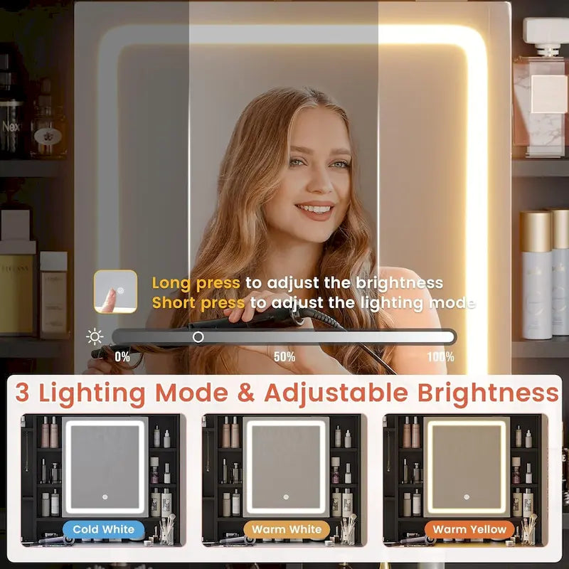 Coiffeuse avec crochets à bijoux uniques et espace de rangement dissimulé