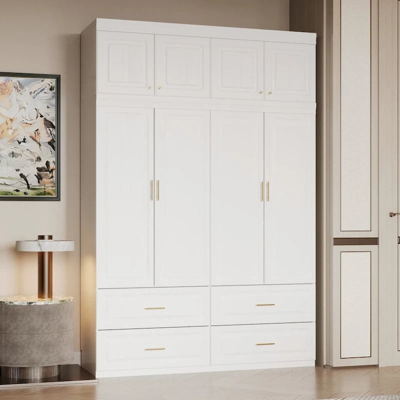 Armoires de rangement pour placard, penderie suspendue à 4 tiroirs, grand espace de rangement