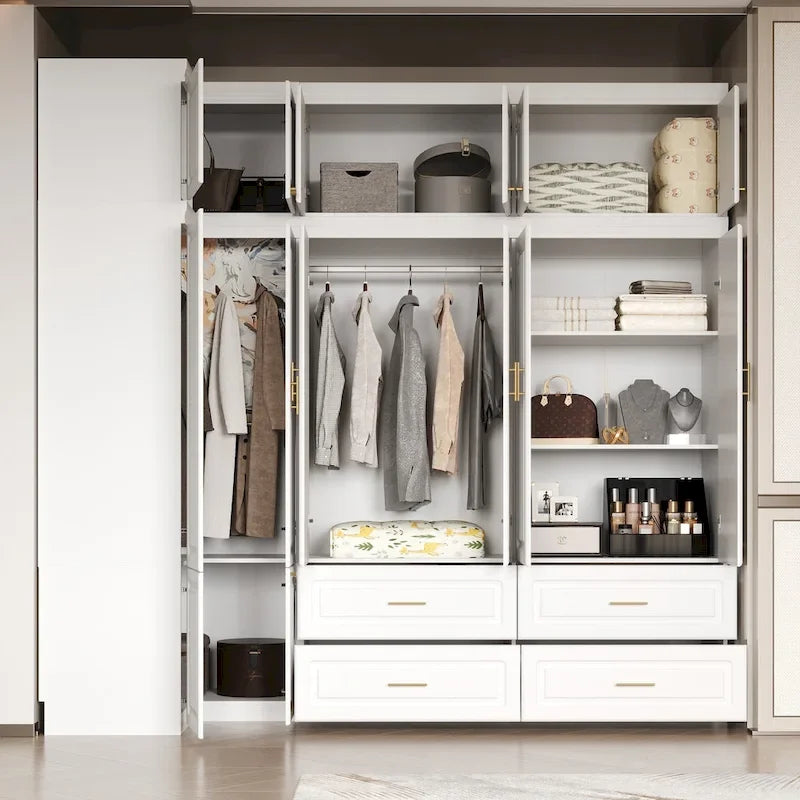 Armoires de rangement pour placard, penderie suspendue à 4 tiroirs, grand espace de rangement