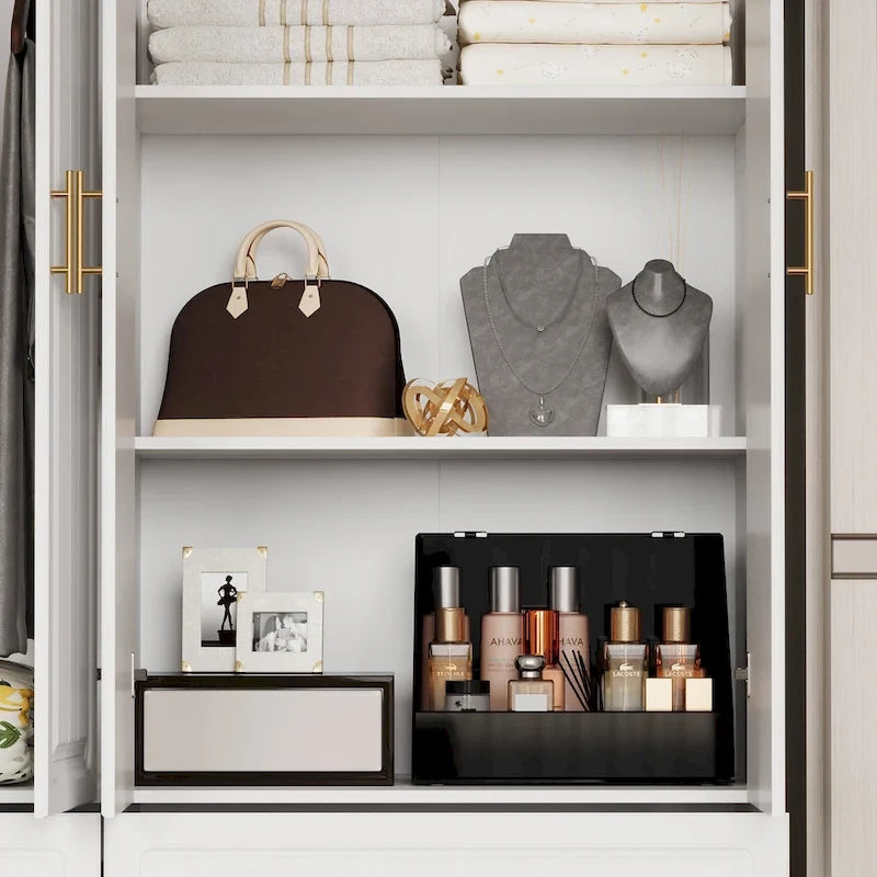 Armoires de rangement pour placard, penderie suspendue à 4 tiroirs, grand espace de rangement