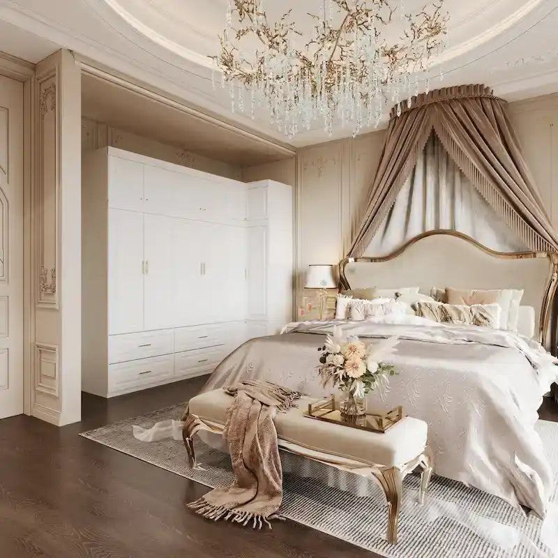 Armoires de rangement pour placard, penderie suspendue à 4 tiroirs, grand espace de rangement