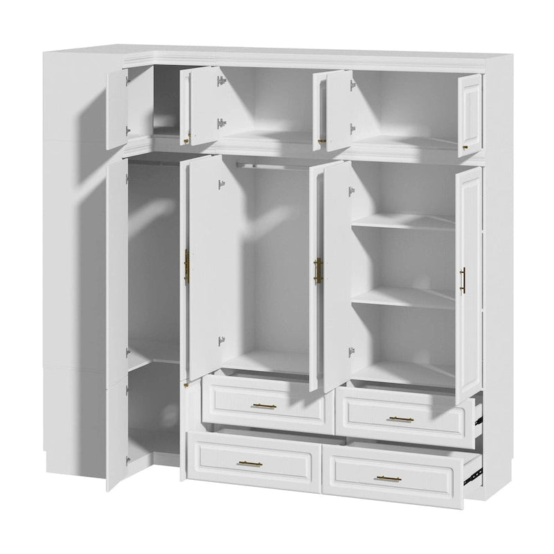 Armoires de rangement pour placard, penderie suspendue à 4 tiroirs, grand espace de rangement