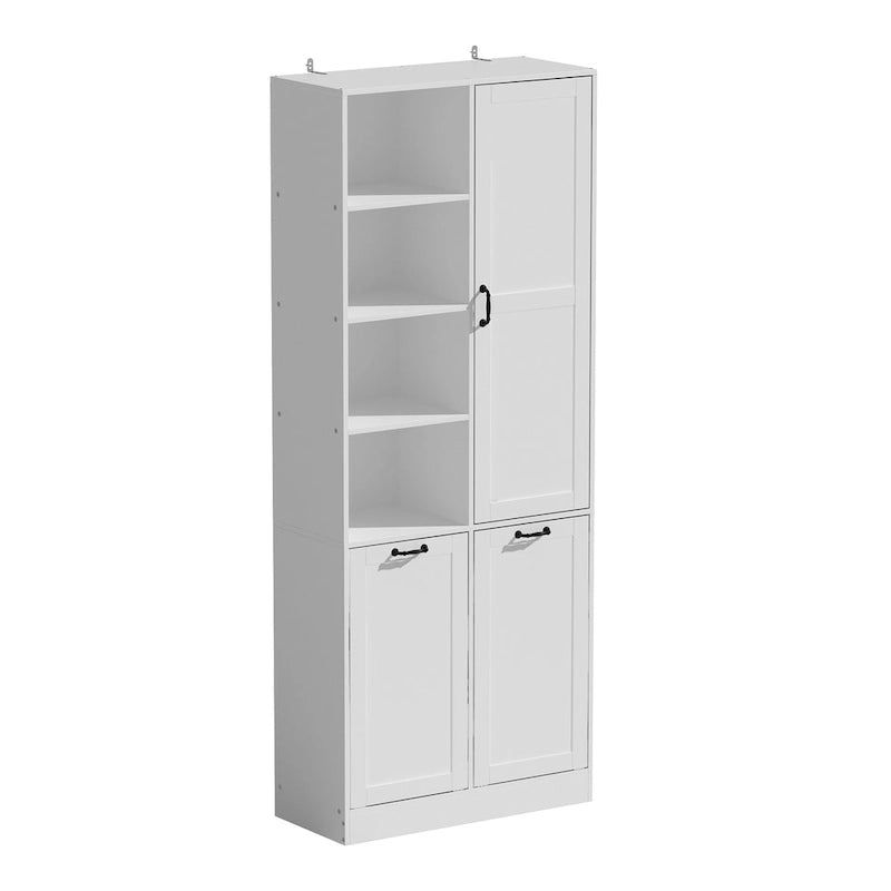 Meuble de salle de bain/buanderie blanc élégant avec tiroirs pivotants uniques