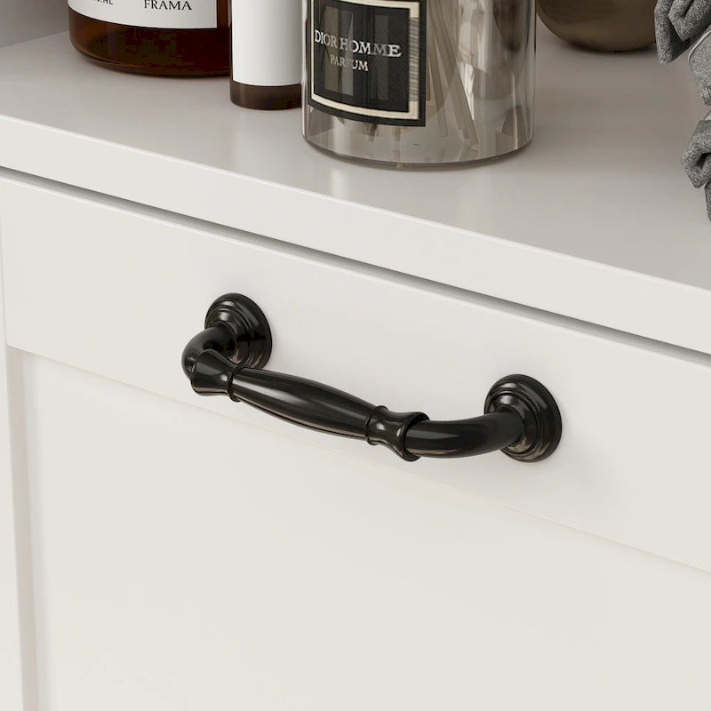 Meuble de salle de bain/buanderie blanc élégant avec tiroirs pivotants uniques