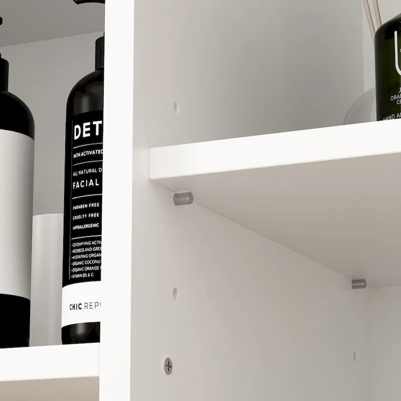 Meuble de salle de bain/buanderie blanc élégant avec tiroirs pivotants uniques