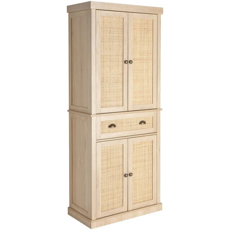 Rattan Wooden Wardrobe - N/A