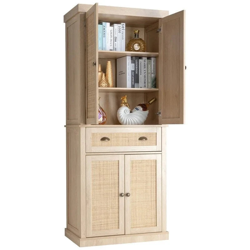 Armoire en rotin et bois - Non applicable