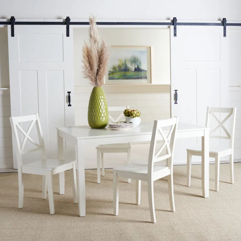 Chaises de salle à manger SAFAVIEH Lulla Farmhouse à dossier croisé (lot de 2) - 46,7 cm (L) x 50,5 cm (l) x 94 cm (H) - 18L x 20P x 37H