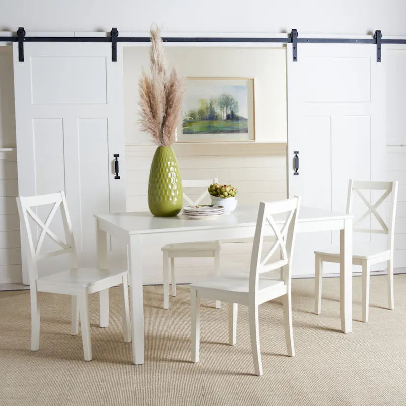 Chaises de salle à manger SAFAVIEH Lulla Farmhouse à dossier croisé (lot de 2) - 46,7 cm (L) x 50,5 cm (l) x 94 cm (H) - 18L x 20P x 37H