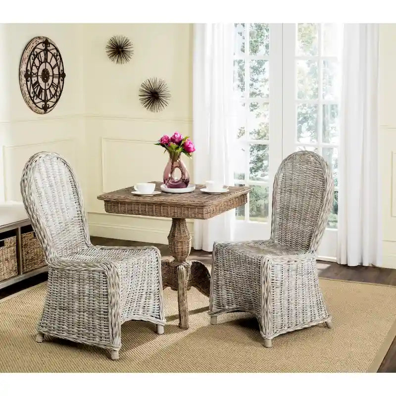 Chaises de salle à manger SAFAVIEH Manolica blanchies (lot de 2) - 19,5 x 26 x 40,5 cm - 20 cm (L) x 26 cm (P) x 41 cm (H)