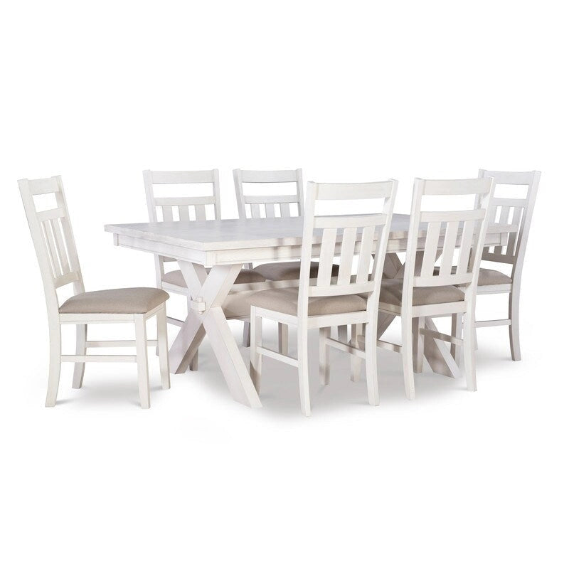 Ensemble de salle à manger 7 pièces Chester Rustic Wood Farmhouse