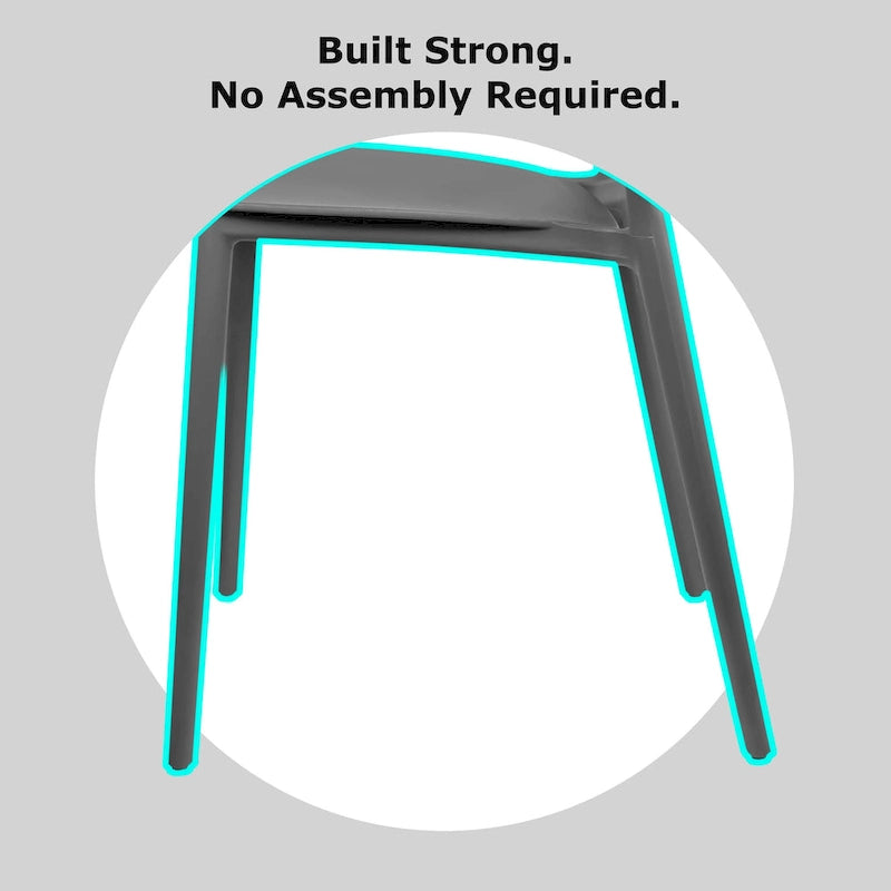 Chaise de jardin moderne en plastique empilable, sans accoudoirs, avec dossier à pois, idéale pour l'intérieur ou l'extérieur. Protection UV. Convient pour le jardin, la terrasse ou les repas en intérieur ou en extérieur.