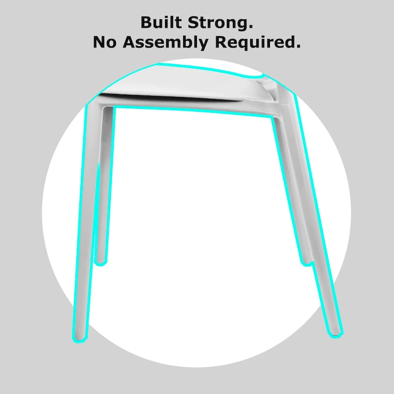 Chaise de jardin moderne en plastique empilable, sans accoudoirs, avec dossier à pois, idéale pour l'intérieur ou l'extérieur. Protection UV. Convient pour le jardin, la terrasse ou les repas en intérieur ou en extérieur.