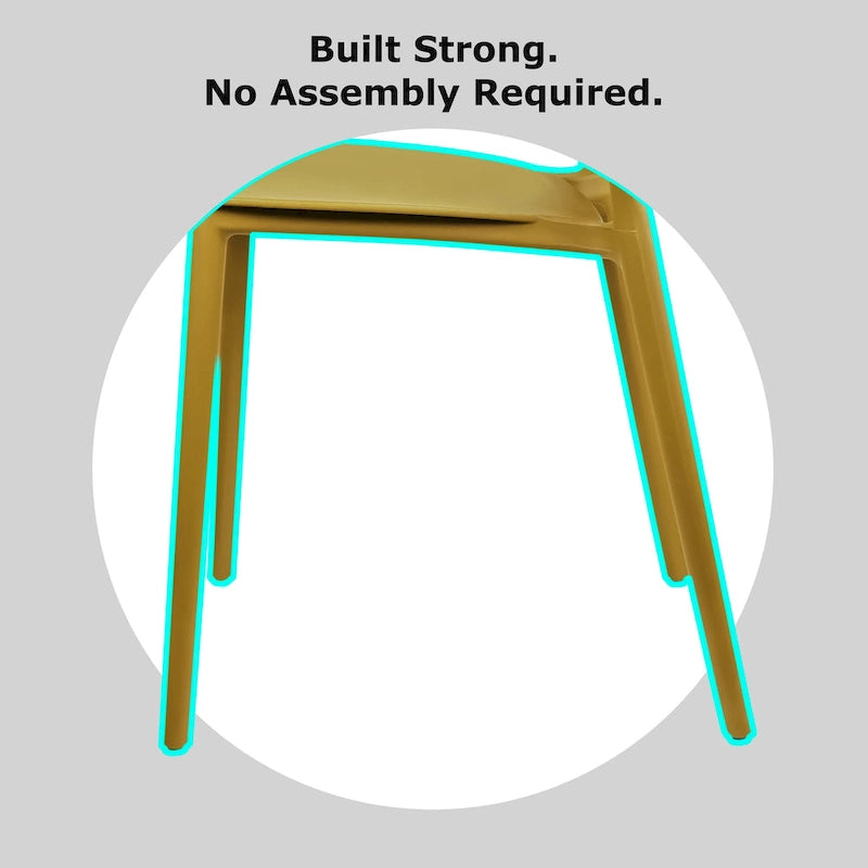 Chaise de jardin moderne en plastique empilable, sans accoudoirs, avec dossier à pois, idéale pour l'intérieur ou l'extérieur. Protection UV. Convient pour le jardin, la terrasse ou les repas en intérieur ou en extérieur.