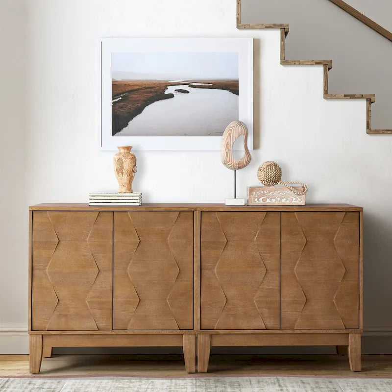 Ensemble de 2 armoires de rangement modernes Martina à 2 portes avec étagères réglables, par HULALA HOME
