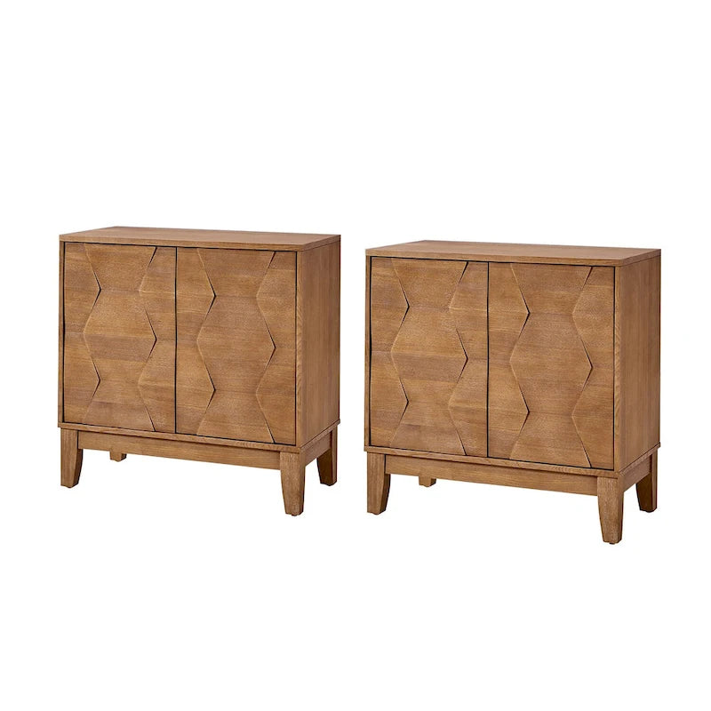 Ensemble de 2 armoires de rangement modernes Martina à 2 portes avec étagères réglables, par HULALA HOME