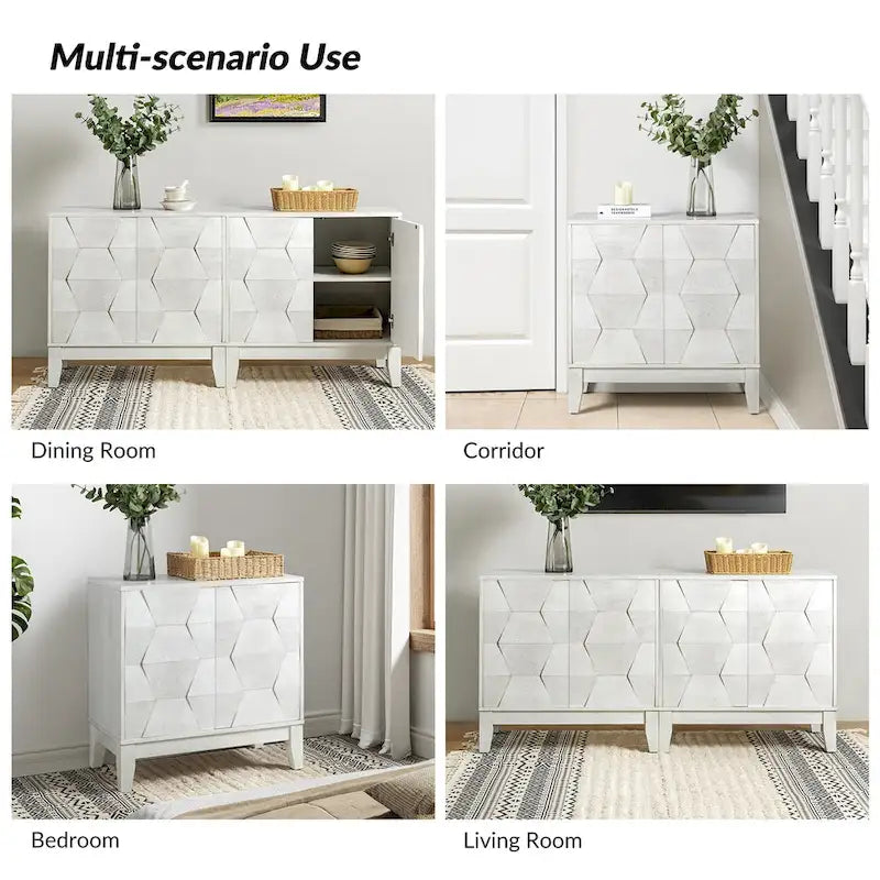 Ensemble de 2 armoires de rangement modernes Martina à 2 portes avec étagères réglables, par HULALA HOME