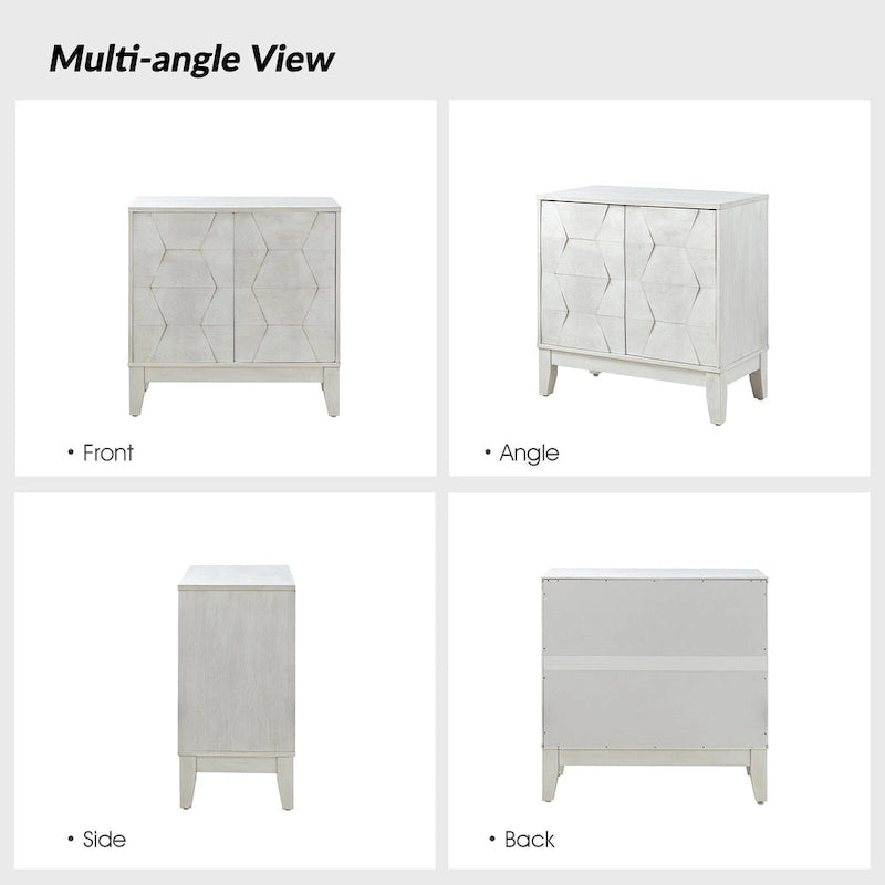 Ensemble de 2 armoires de rangement modernes Martina à 2 portes avec étagères réglables, par HULALA HOME