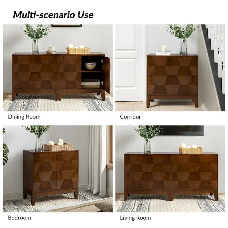 Ensemble de 2 armoires de rangement modernes Martina à 2 portes avec étagères réglables, par HULALA HOME