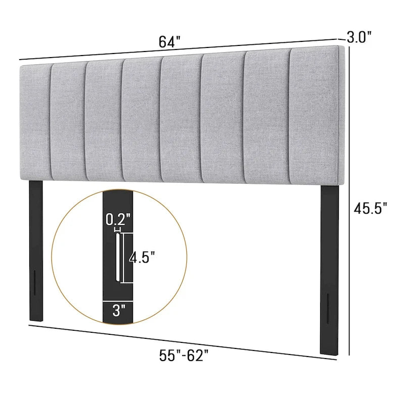 Tête de lit rembourrée en lin pour cadres de lit doubles et queen size