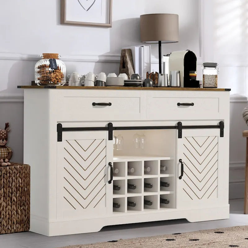 Meuble bar Royalcraft de 132 cm avec casier à vin et grand espace de rangement