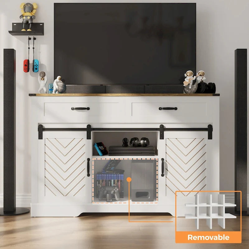 Meuble bar Royalcraft de 132 cm avec casier à vin et grand espace de rangement