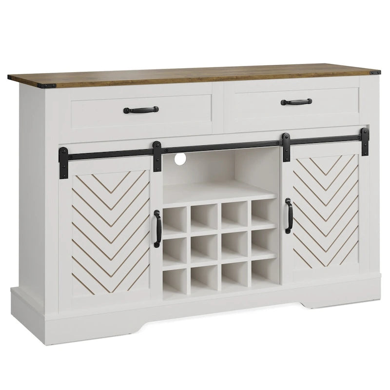 Meuble bar Royalcraft de 132 cm avec casier à vin et grand espace de rangement