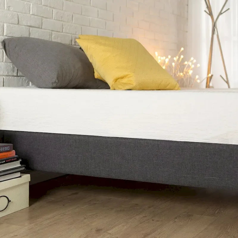Lit plateforme rembourré gris moderne de taille King