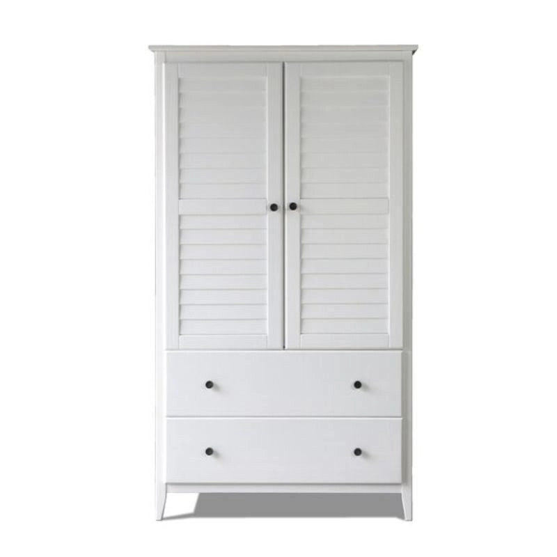 Armoire FarmHome en pin massif vieilli à persiennes