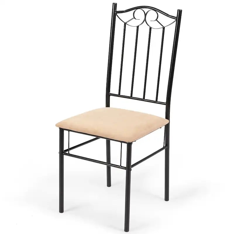 Ensemble de salle à manger Costway 5 pièces en bois et métal, table de 76 cm et 4 chaises de cuisine