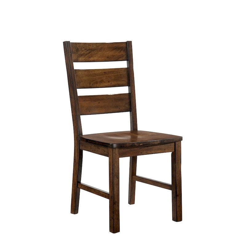 Chaise d'appoint en bois à pieds massifs, lot de 2 - 96,5 cm (H) x 46 cm (l) x 56,5 cm (P)