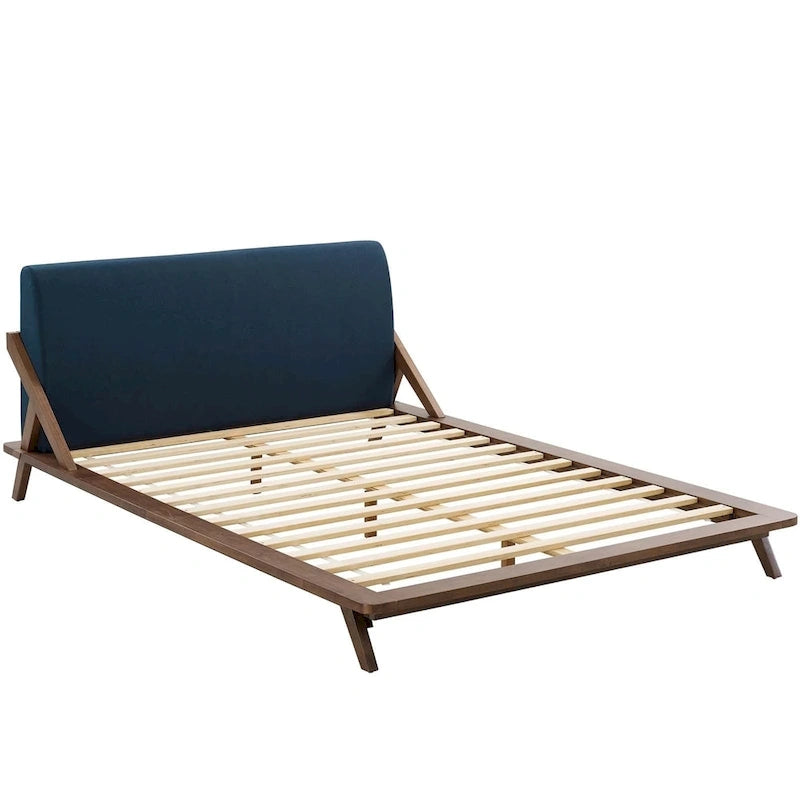Lit plateforme Luella Queen en tissu rembourré