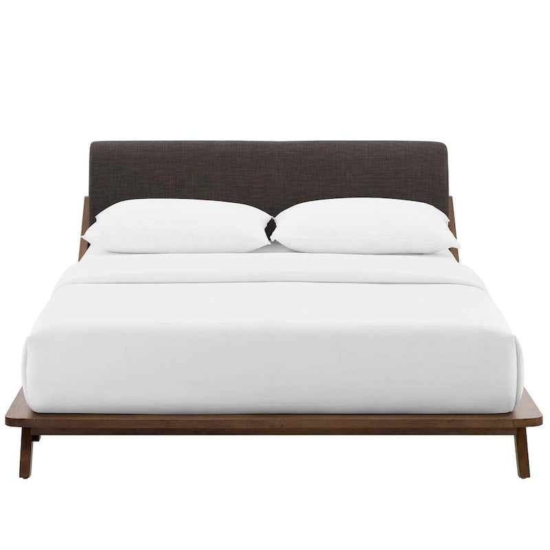 Lit plateforme Luella Queen en tissu rembourré