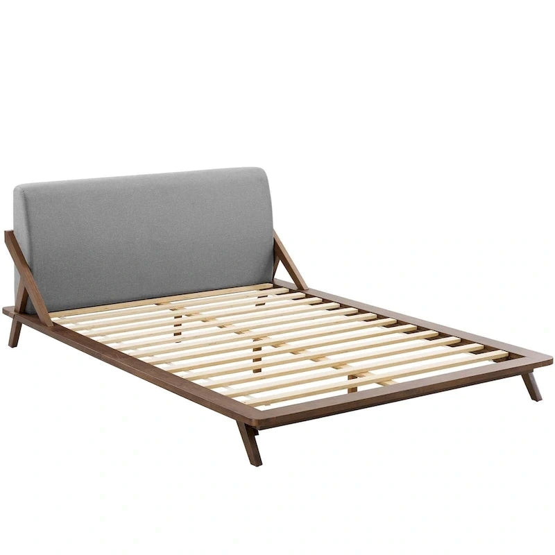 Lit plateforme Luella Queen en tissu rembourré