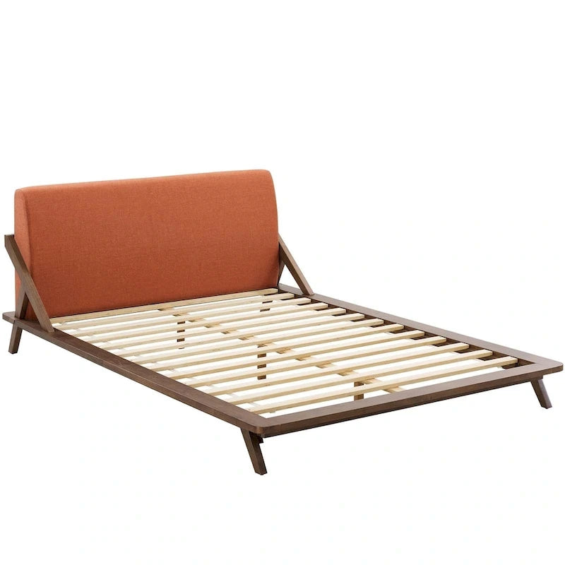 Lit plateforme Luella Queen en tissu rembourré