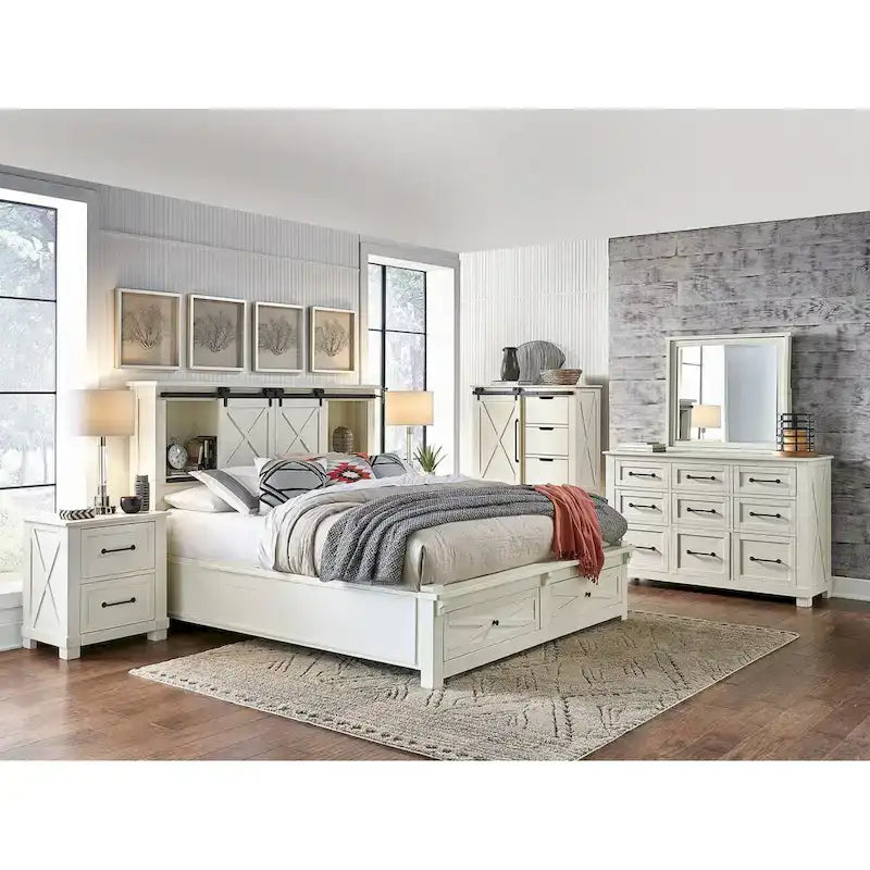 Collection de rangement 5 pièces en bois massif Simply Solid Shanna pour chambre à coucher