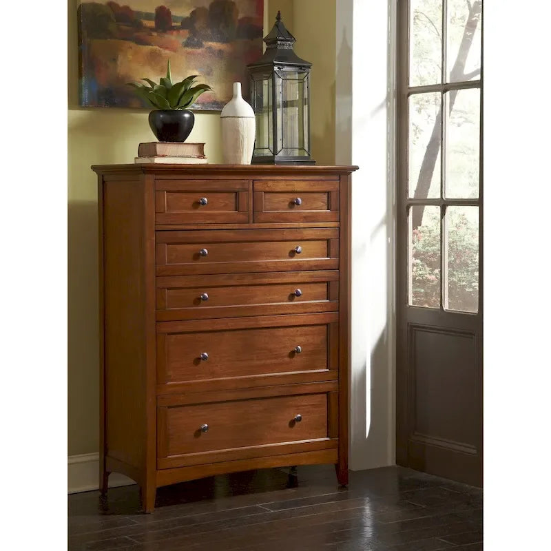 Collection de chambre à coucher Simply Solid Aiden en bois massif, 7 pièces, lit king size