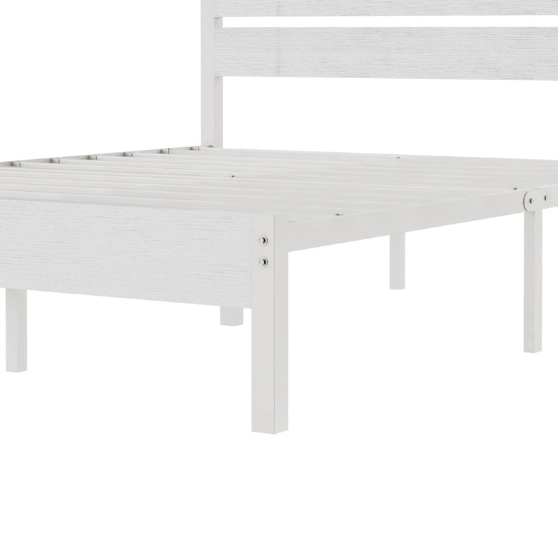 Cadre de lit plateforme Javlergo avec tête de lit en bois, support à lattes métalliques robustes, aucun sommier requis