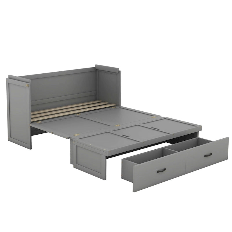 Lit escamotable avec port USB et grand tiroir