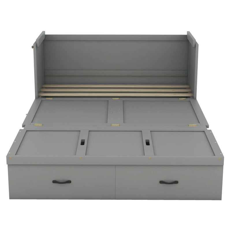 Lit escamotable avec port USB et grand tiroir