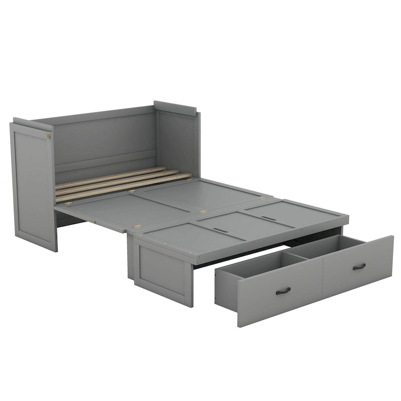 Lit escamotable avec port USB et grand tiroir