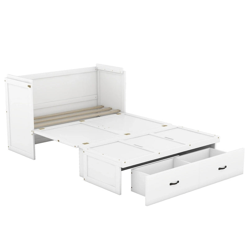 Lit escamotable avec port USB et grand tiroir