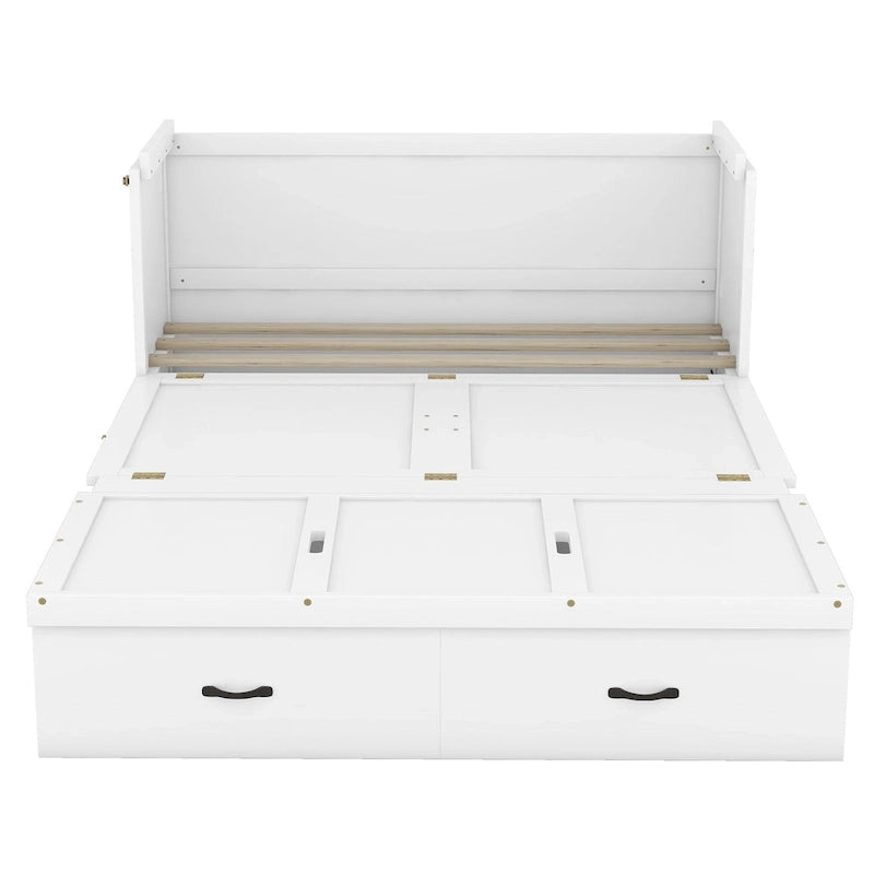 Lit escamotable avec port USB et grand tiroir