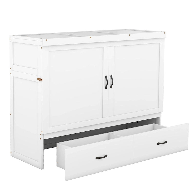 Lit escamotable avec port USB et grand tiroir