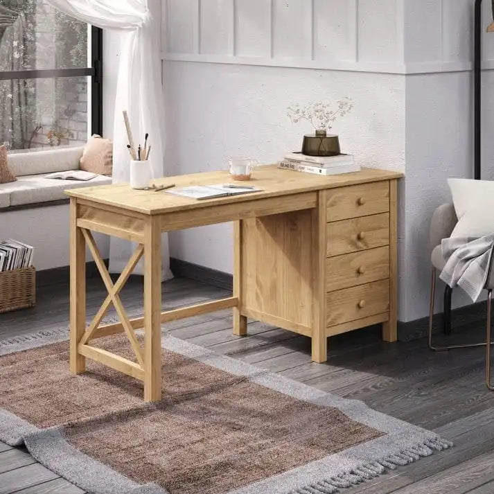 Coiffeuse en bois, grande coiffeuse Corona